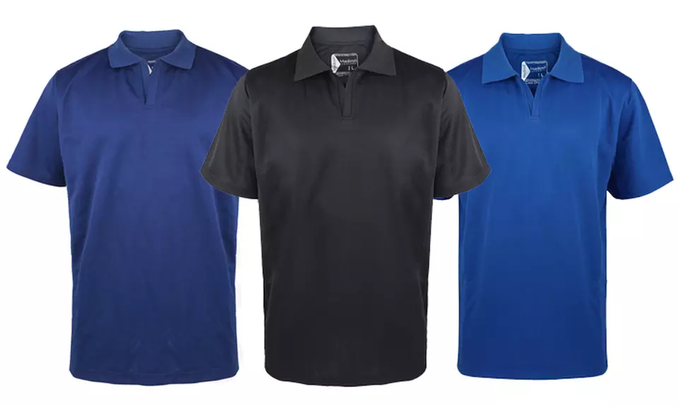 Men's No-Button Active Performance Polo Shirt - Primary Image