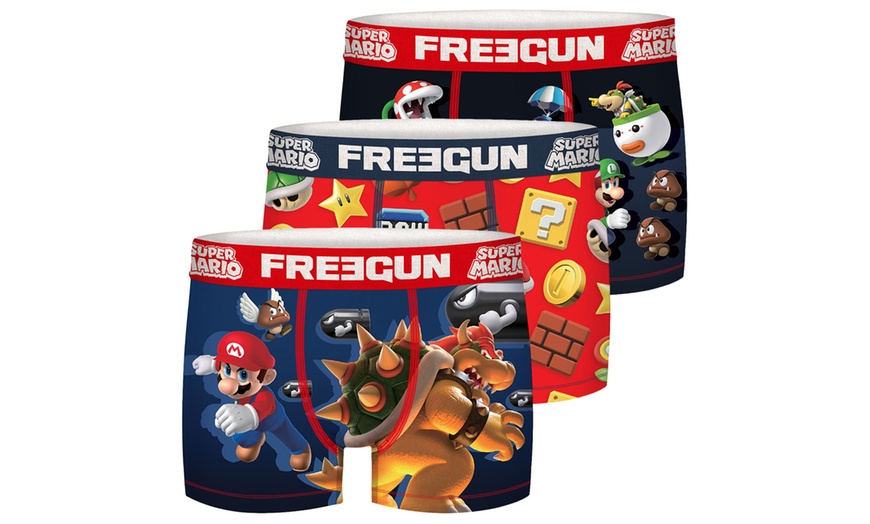 Image 2: Lot de 3, 4 ou 5 boxers hommes Mario Kart de la marque Freegun