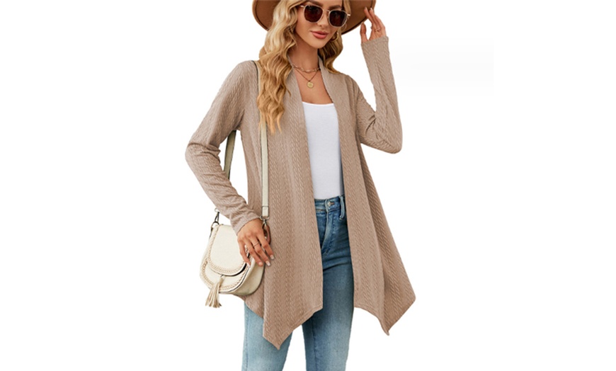 Image 7: Women's Casual Long Sleeve Open Front Cardigan