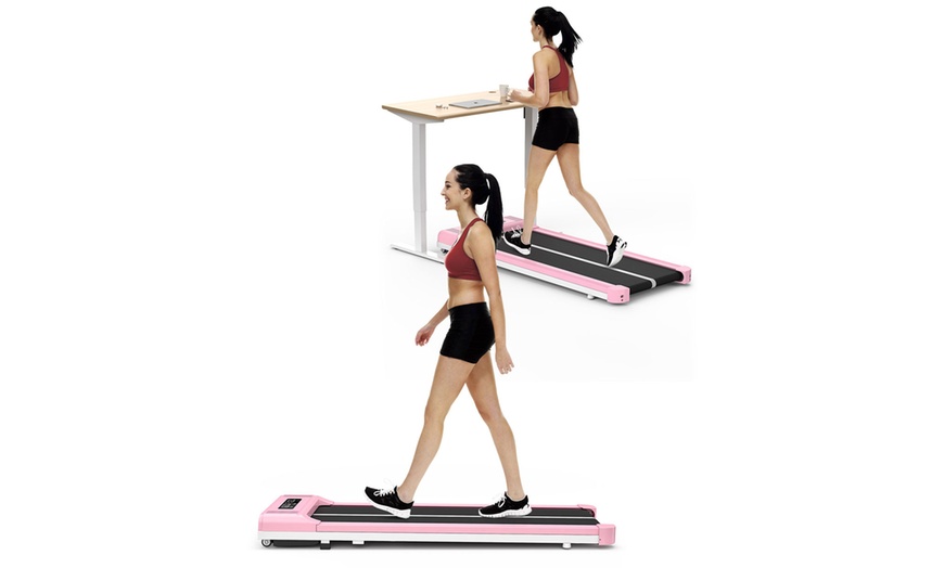 Image 1: Under Desk Electric Treadmill with Optional Mat