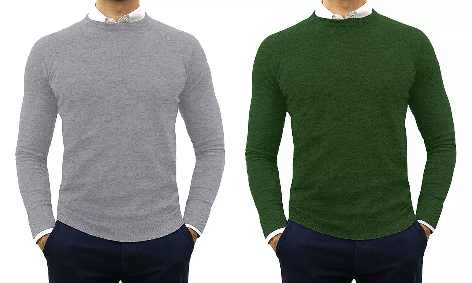 Set di 2 maglioncini girocollo in cashmere e lana