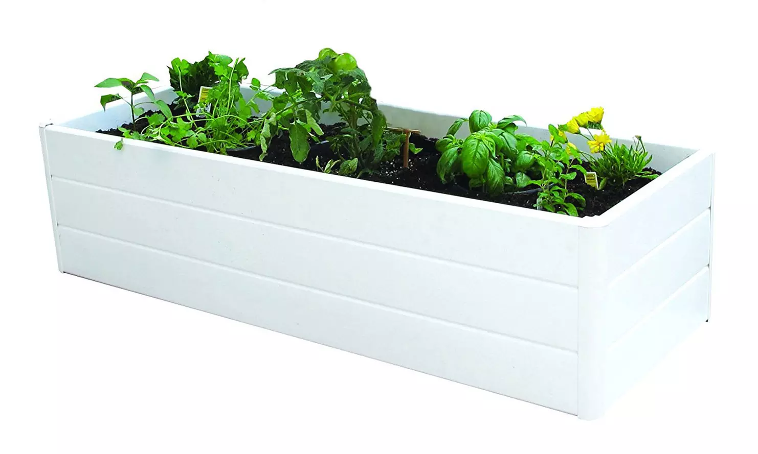 White Raised Patio Garden Box - Second Medium