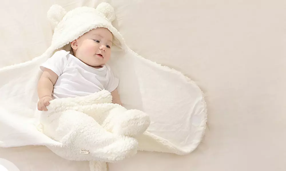 1 ou 2 nids d'ange et couvertures thermiques 2 en 1 pour bébé, 100 % coton avec intérieur polaire - Primary Image