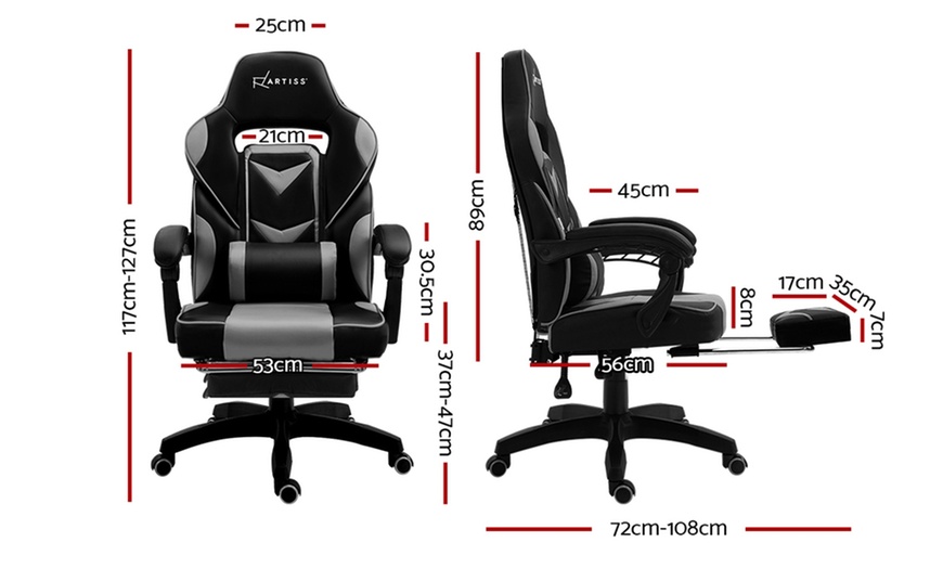 Image 10: Pro Gaming Recliner Chair