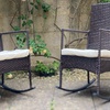 Image 3: Furniture one 3-Piece Outdoor Rattan Effect Bistro Set