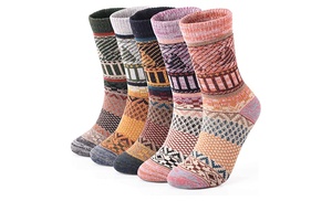 5 or 10 Pairs of Women's Thermal Wool Blend Warm Socks