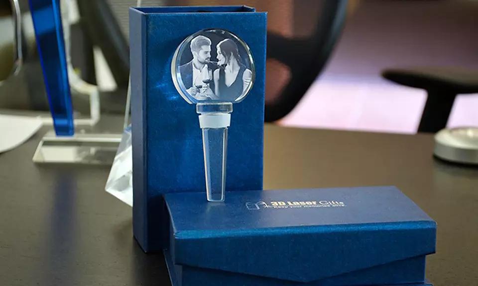 Custom Engraved Crystal Wine Bottle Stopper - Second Medium