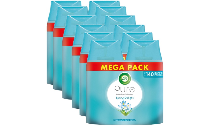 Image 2: Three or Six Packs of Air Wick Pure Spring Delight Freshmatic Refills