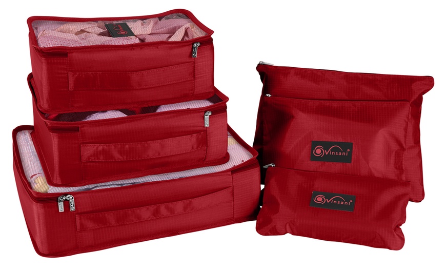 Image 38: Set of Six Vinsani Suitcase Organiser Packing Cubes Travel Essentials