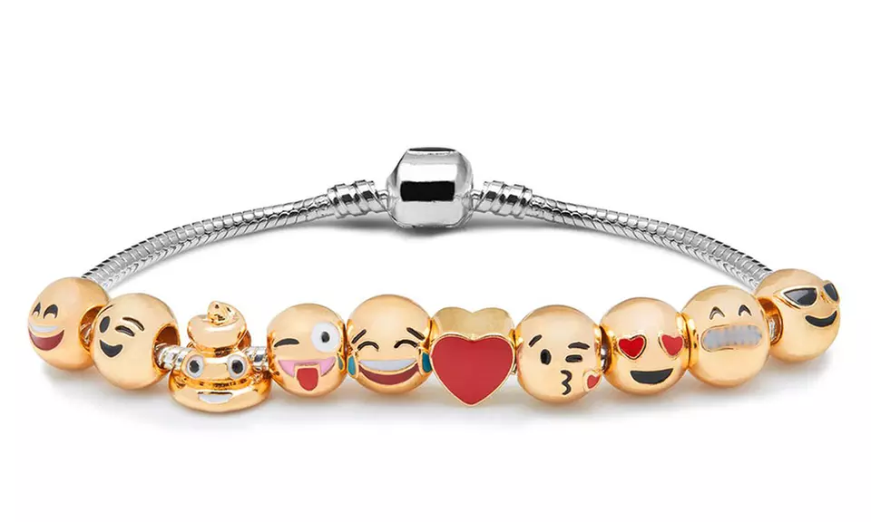 1x oder 2x Emoji-Charm-Armband
