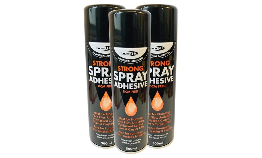 Image 1: One or Two Cans of 500ml Strong Bond It Spray Contact Adhesive