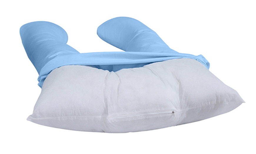 Image 12: U-Shaped Maternity Pillow with Pillowcase