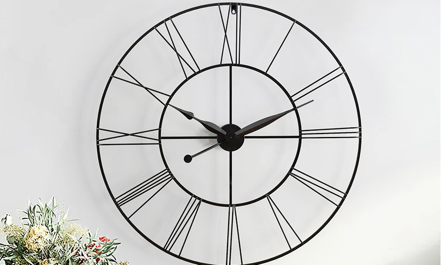 Image 6: Cut-Out Metal Large Wall Clock 