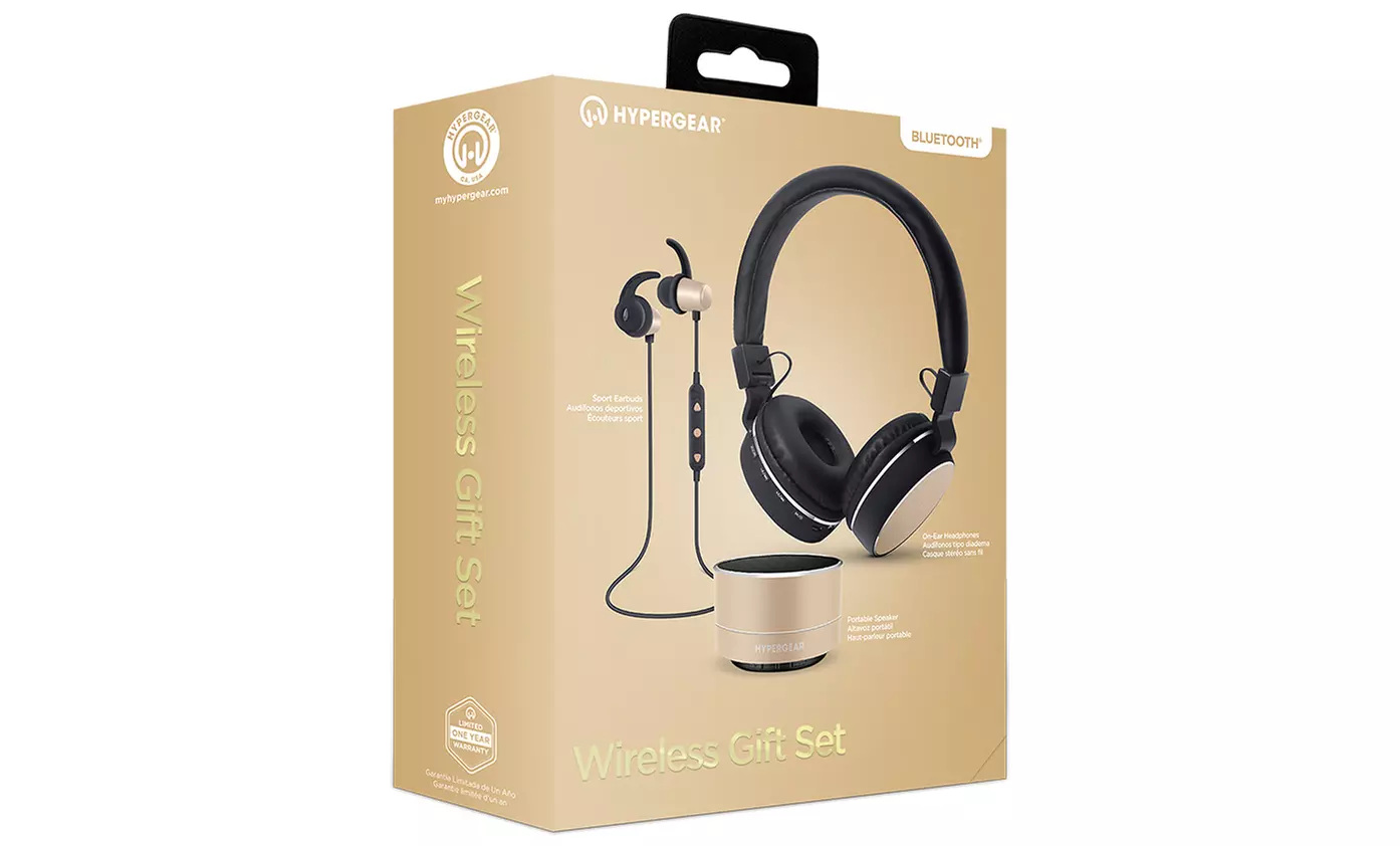 Hypergear Wireless Bluetooth Speaker, Headphones, and Earbuds Gift Set - Second Medium