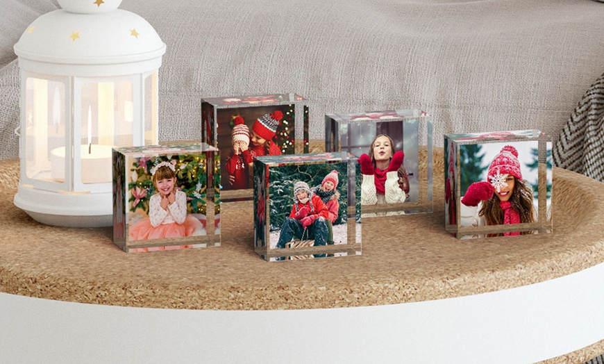 Image 1: Personalised Mini Acrylic Photo Block from Photo Gifts