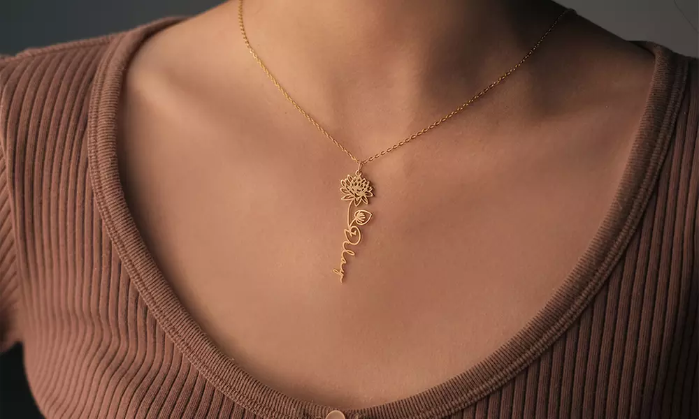 Halskette mit Geburtsblume von Justyling