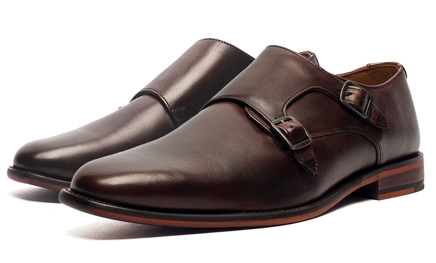 Image 2: Oaktrak Monk Strap Men's Leather Shoes