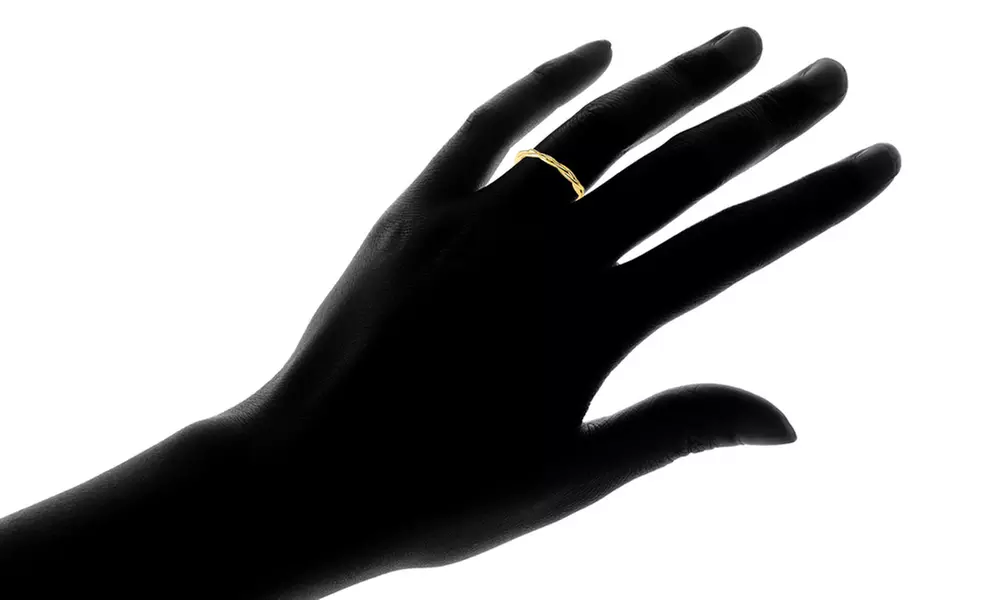 18K Yellow Gold Plated Delicate Twig Ring by Sevil - Second Medium