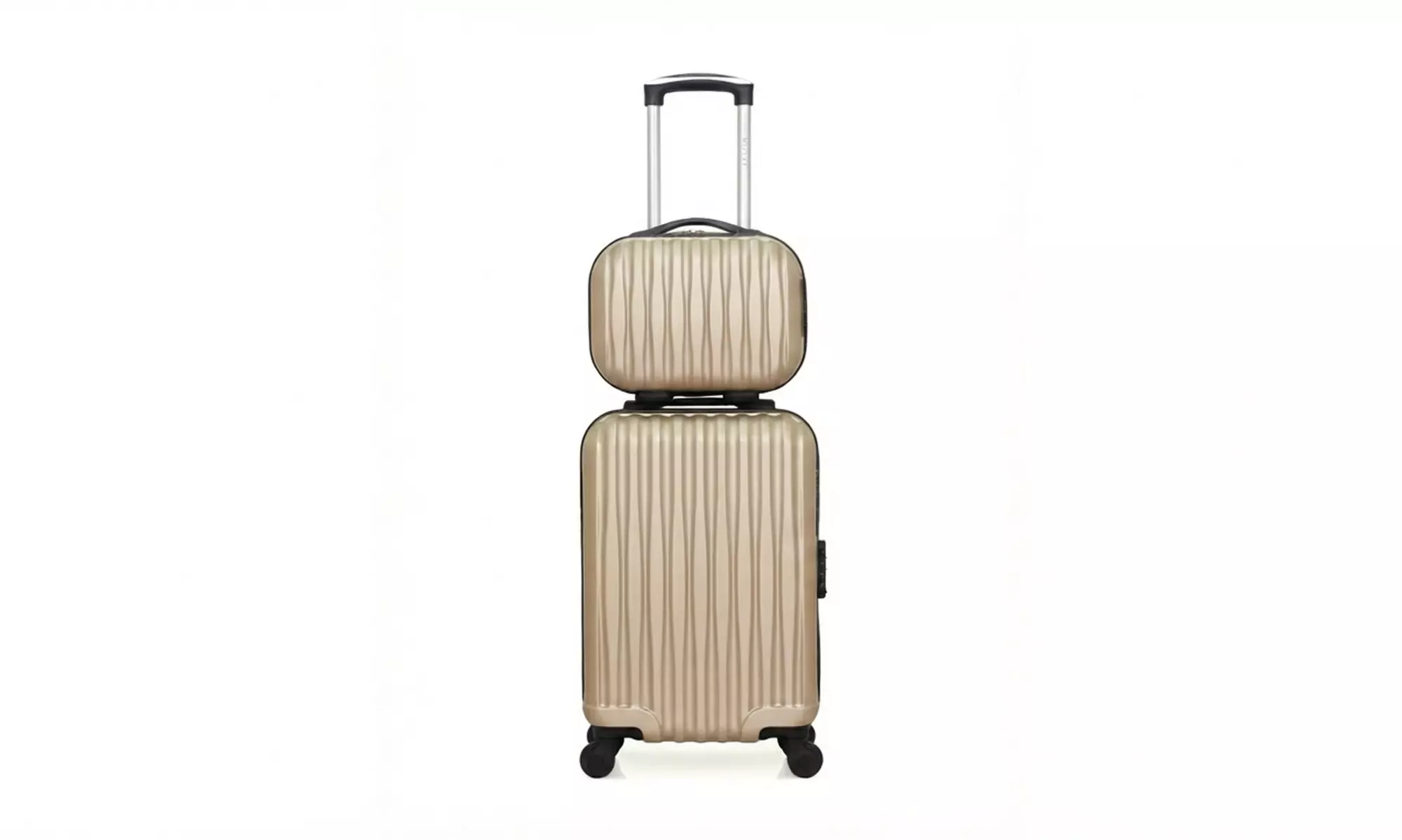 Set van 2 'Wave' koffers met een handbagage koffer en een beautycase