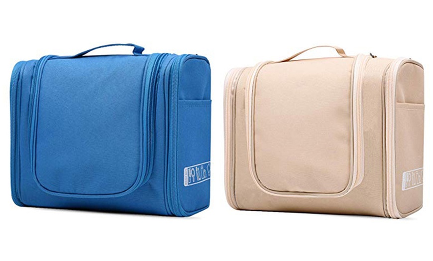 Image 22: One or Two Multi-Compartment Waterproof Toiletry Bags