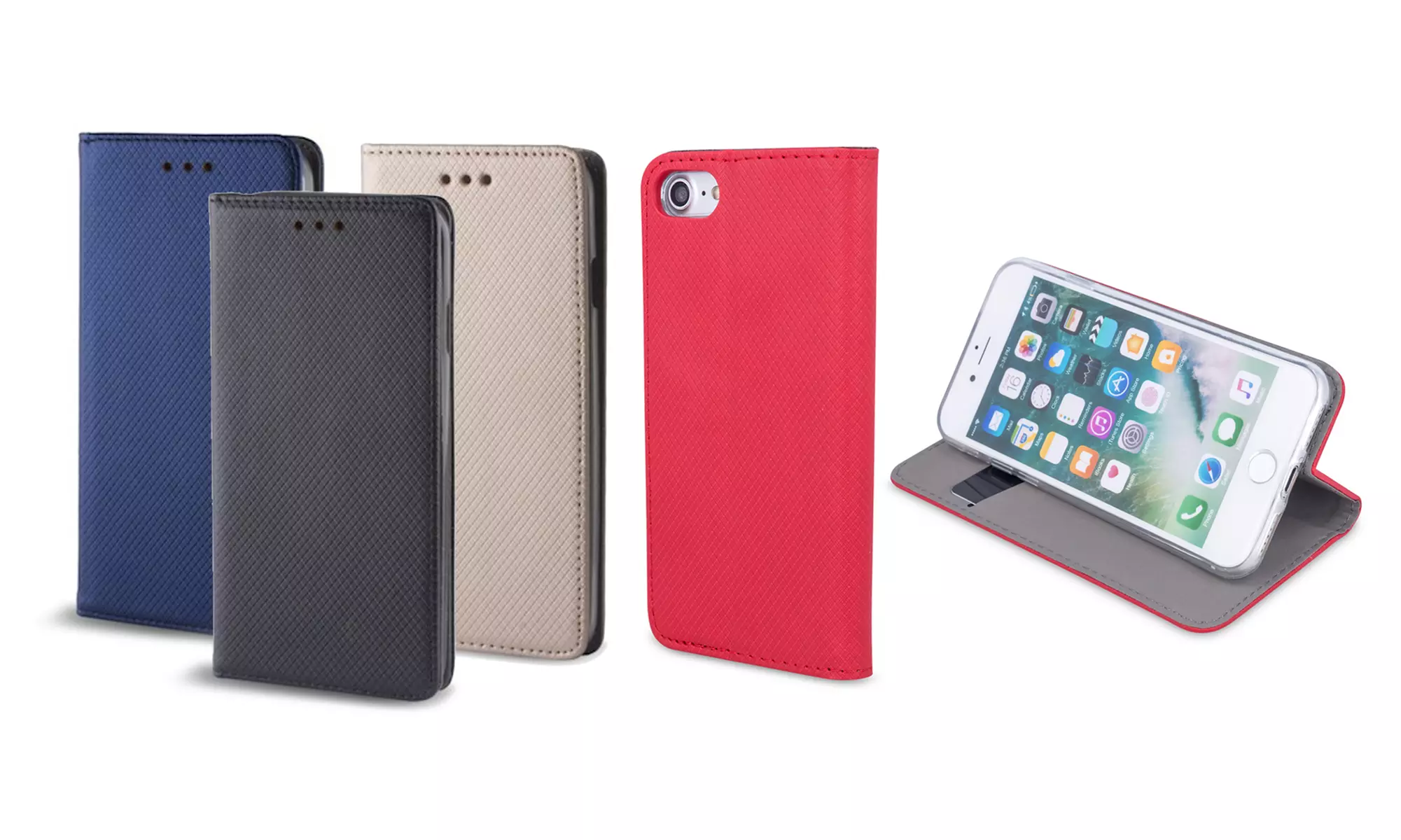 Étui à fermeture magnétique pour iPhone avec protecteur d'écran, livraison offerte - Primary Image