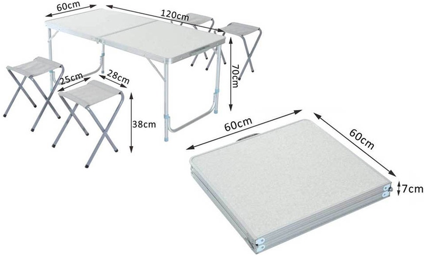 Image 7: Tavolo pieghevole da picnic con sgabelli Bakaji