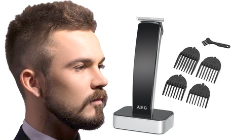 Tagliacapelli e rasoio per barba AEG con 7 accessori e indicatore della batteria a led