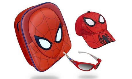 Set de Spiderman para niños con mochila, neceser, cartera, gafal de sol y gorra