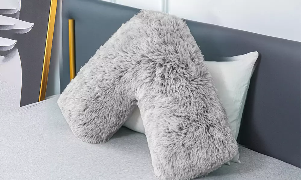 Soft and Fluffy V-Shape Fleece Pillow in choice of colours