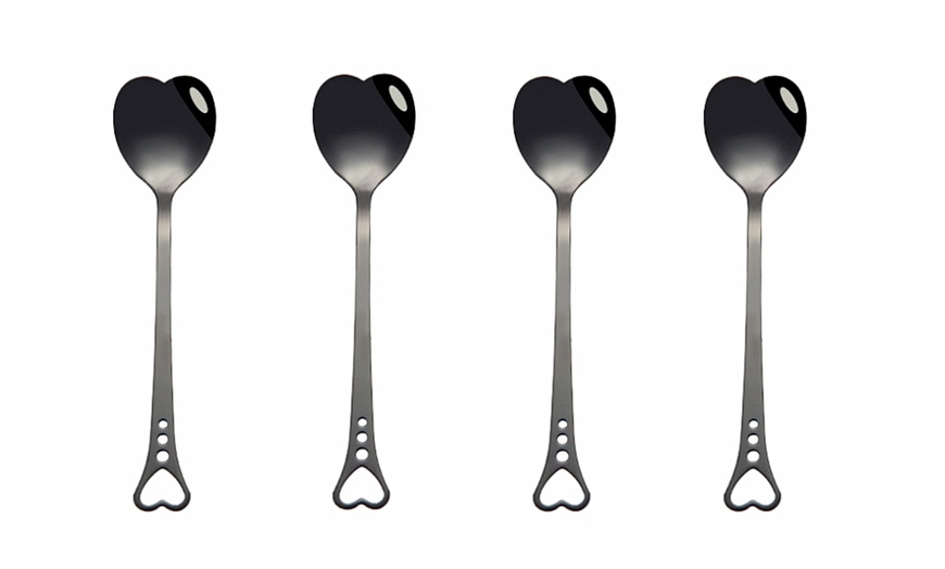 Image 2: 4, 5, 8 or 10 Heart Teaspoons