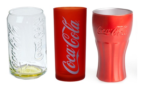 Set da 6 bicchieri con logo Coca Cola disponibili in 3 modelli