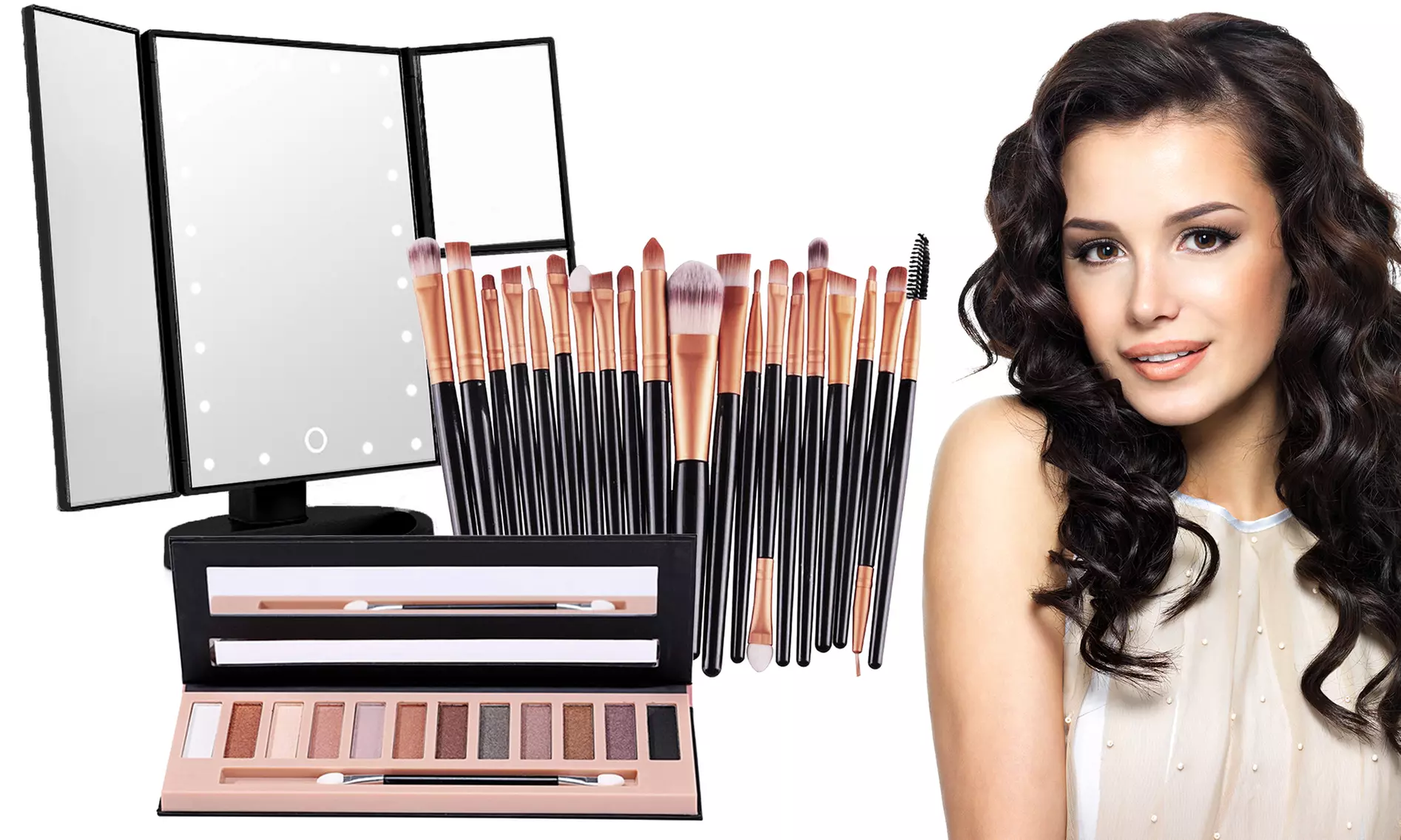 Ultimate Beauty Kit -12 Color Eyeshadow and 20 Brushes Set with Cosmetic Mirror - Primary Image