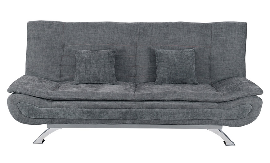 Image 3: Two Seat Convertible Sofa Bed with Cushions