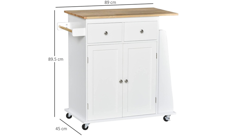 Image 12: HomCom Kitchen Trolley Cart