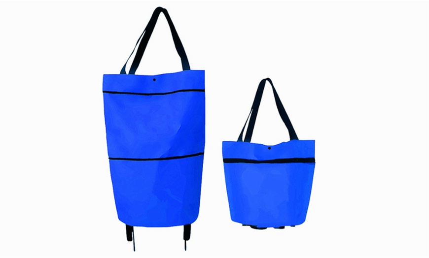 Image 2: Foldable Shopping Pull Cart Trolley Bag