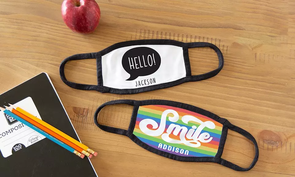 Personalized Kids' Face Masks from Qualtry (Up to 57% Off). Four Options Available. - Primary Image