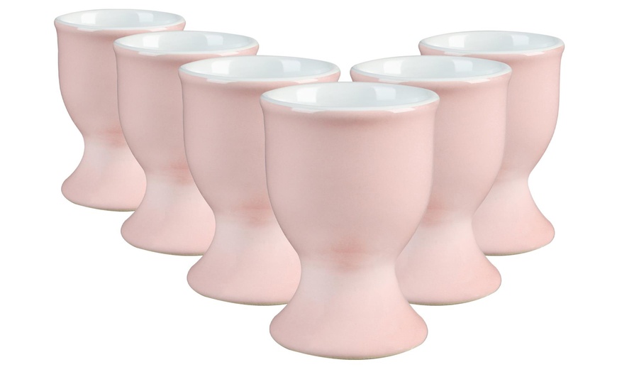 Image 7: Pack of Six Argon Tableware Glazed Egg Cups
