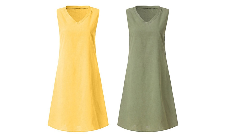 Image 10: V-Neck Sleeveless Dress