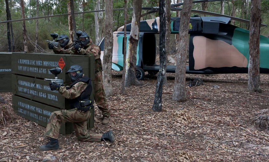 Image 1: Paintball Game + Equipment