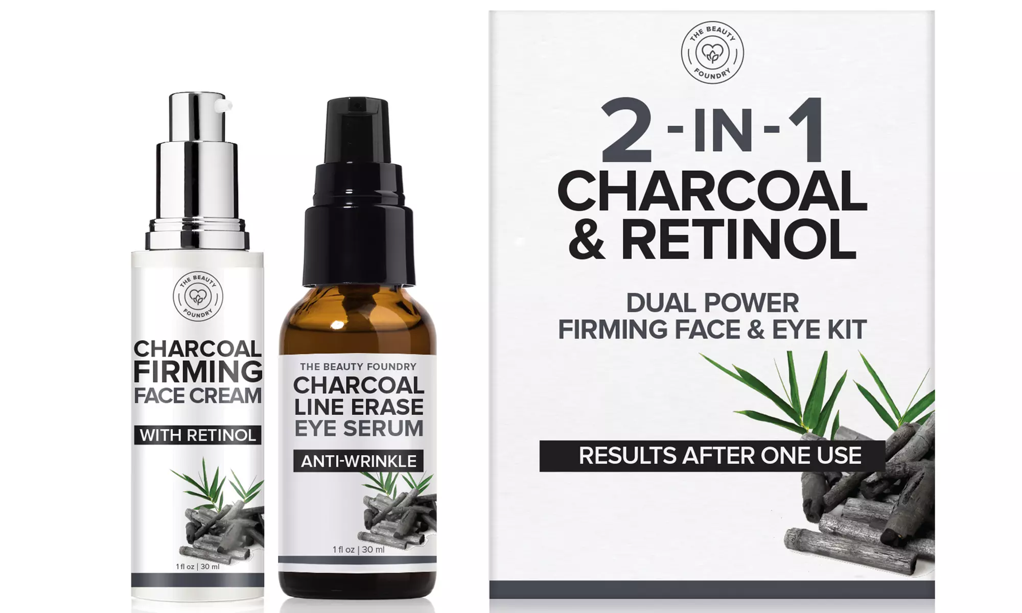 Two-in-One Charcoal and Retinol Firming Face and Eye Kit - Primary Image