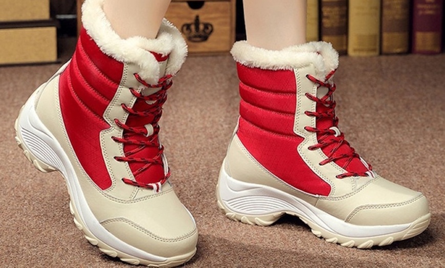 Image 5: Women's Thermal Snow Faux Fur Ankle Boots