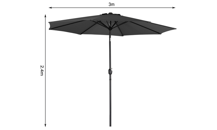 Image 24: 3M Rotating Parasol with UV Protection; Adjustable and Stylish Design