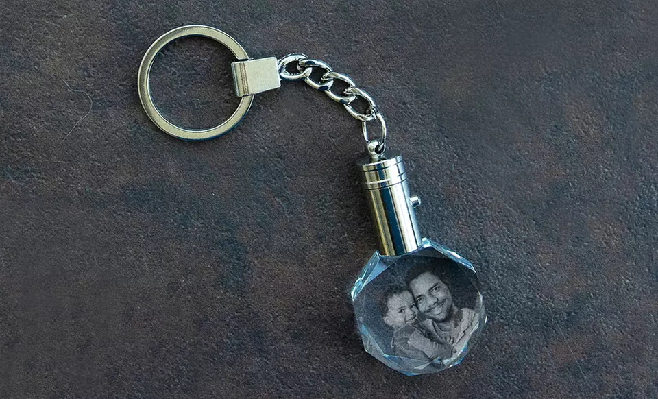 One or Two Personalized Crystal Light-Up Photo Keychains from 3D Laser Gifts (Up to 65% Off) - Image 4