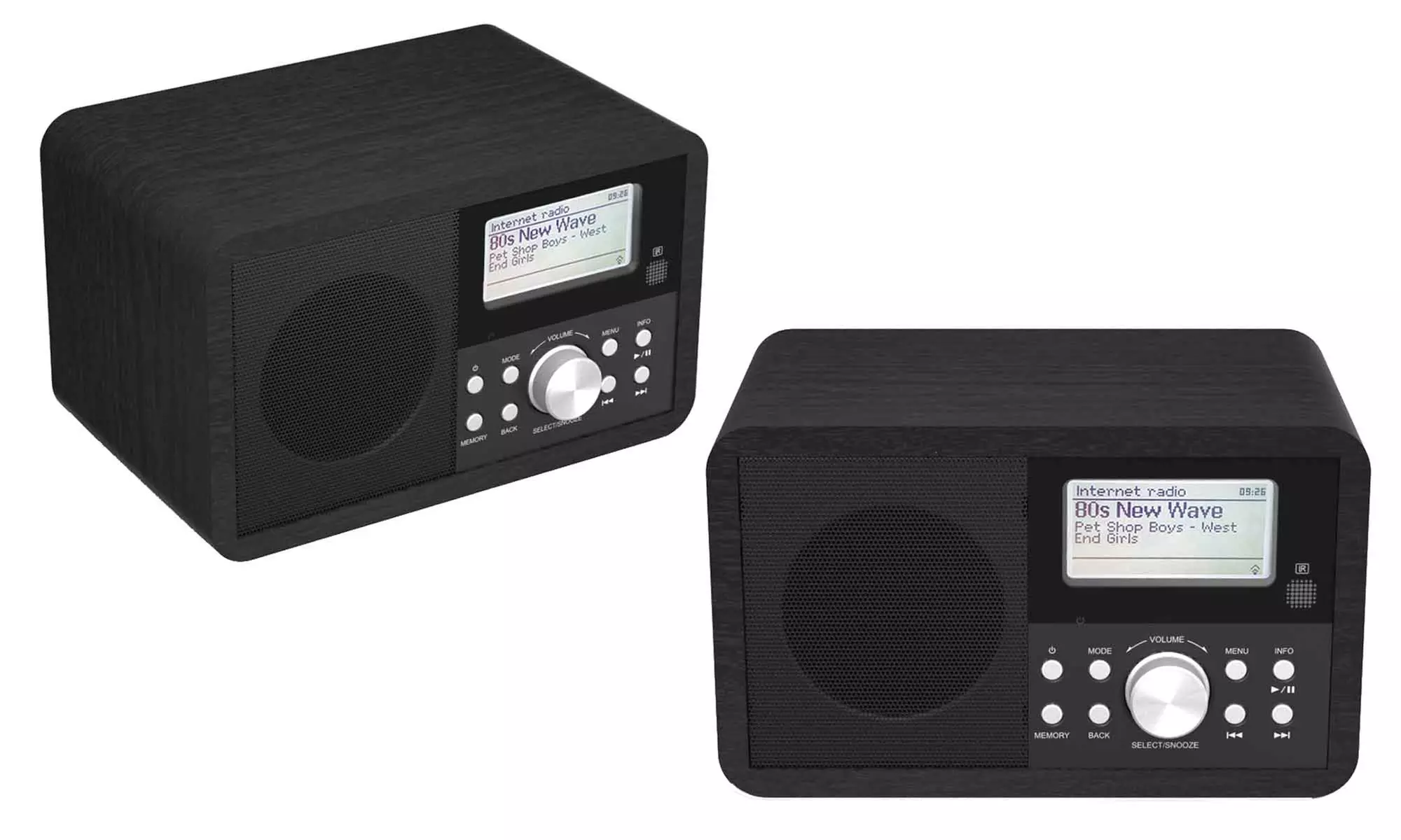 DENVER IR-110 WiFi DAB+ und FM RDS Internet-Radio aus Holz in Schwarz - Primary Image
