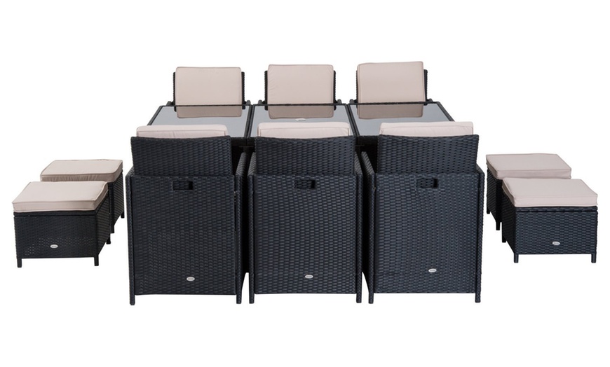 Image 16: Outsunny Rattan Cube Garden Set