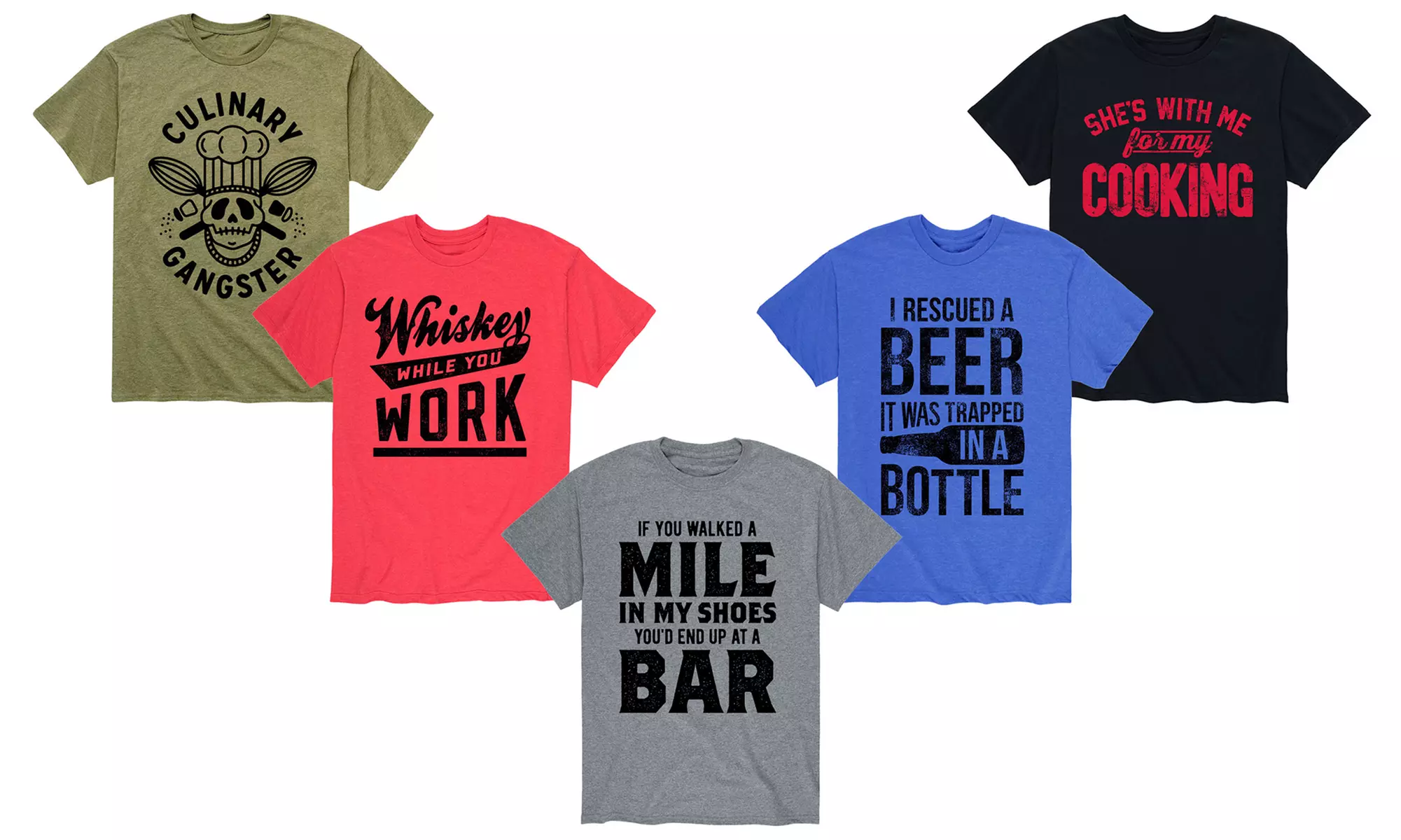 Men's Adult Bartender, Cook, and Chef Tees (S-3XL) - Primary Image