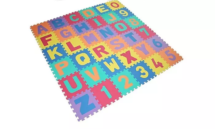 1, 2 ou 3 tapis puzzle en mousse avec motifs en chiffres et lettres - Second Medium