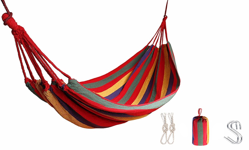 Image 3: Portable Hammock Swing Bed with Travel Bag