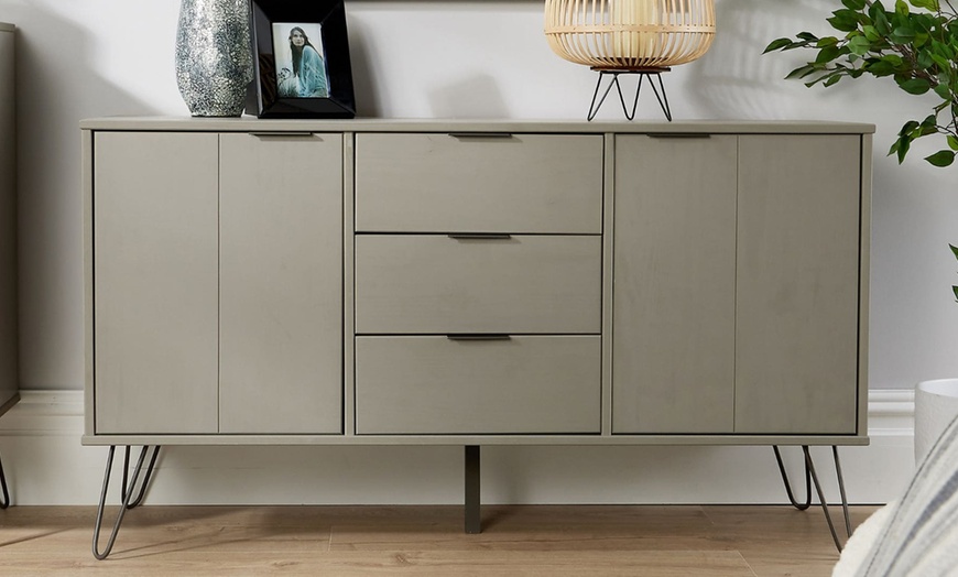 Image 10: Furniture Dealz Acadia 3 Drawer Sideboard Storage Unit