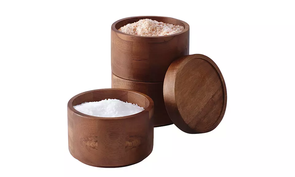 Rachael Ray 3-Tier Wooden Stacking Salt Box - Second Medium